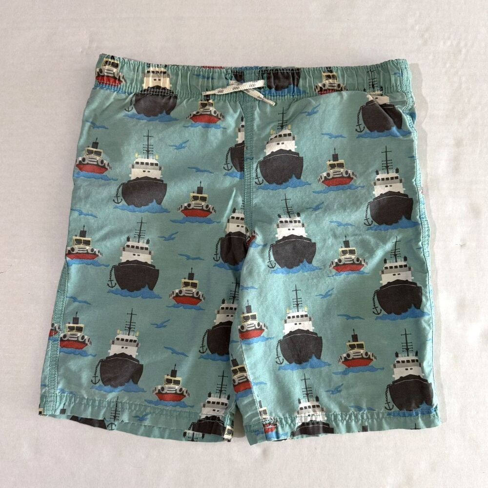 Mini Boden, Tugboat Nautical Ship Boys Swim Trunk, 7-8y